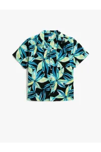 Koton Floral Patterned Short Sleeve Shirt with Pocket Detail Cotton