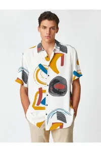 Koton Abstract Printed Classic Collar Summer Shirt