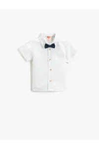 Koton Shirt with Bow Tie Short Sleeved One Pocket #5996270