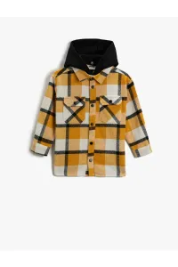 Koton Lumberjack Hooded Shirt with a Soft Texture Double Pocket, Long Sleeve