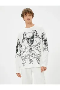 Koton Skull Printed Sweater Crew Neck Long Sleeved #7707443