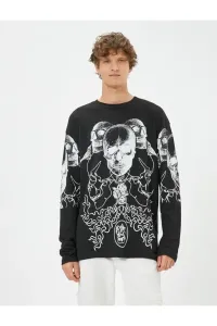 Koton Skull Printed Sweater Crew Neck Long Sleeved #7798969