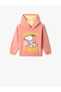 Koton Snoopy-Printed Licensed Hooded Sweatshirt Cotton Long Sleeve