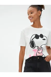 Koton Snoopy T-Shirt Licensed Crew Neck Short Sleeve Cotton
