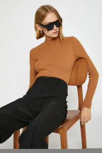 Koton Ribbed Knitwear Sweater High Collar Cashmere Textured