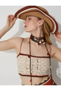 Koton Melis Ağazat X Cotton - Halterneck Crochet Crop Singlet