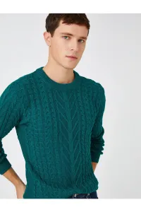 Koton Basic pletený sveter s pleteným výstrihom posádky