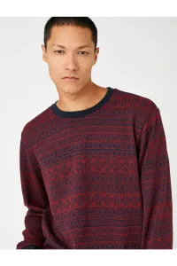 Koton Basic Jacquard Sweater Crew Neck Long Sleeve