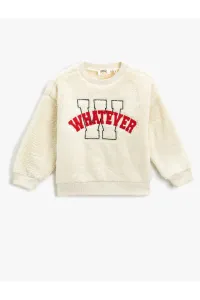 Koton Plush Sweatshirt Embroidered Long Sleeve Crew Neck #5105148