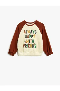 Koton Plush Sweater Detailed Sweatshirt With Embroidered #5078777