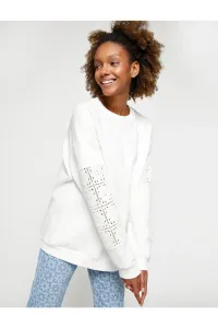 Koton Crew Neck Sweatshirt with Crochet Detail, Long Sleeve