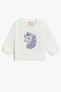 Koton Baby Girl Unicorn Applique Detailed Sweatshirt