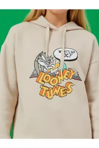Koton Bugs Bunny Printed Sweatshirt Hoodie Warner Bross Licensed Fleece Inner