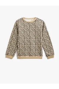 Koton Leopard Patterned Sweatshirt Crew Neck