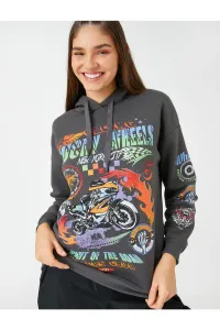 Koton Hoodie Sweatshirt Motto Printed Long Sleeve Fleece Inner #5071676