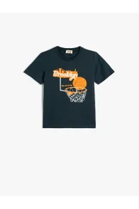 Koton T-Shirt Basketball Printed Short Sleeve Cotton