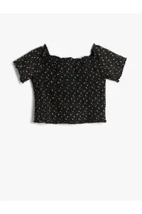 Koton Crop T-Shirt Off The Shoulder Short Sleeves #5680306