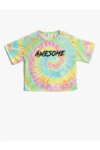 Koton Oversized Printed T-Shirts, Tie-tie Patterned Short Sleeves