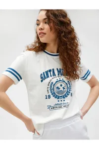 Koton College Printed T-Shirt Short Sleeve Crew Neck Cotton