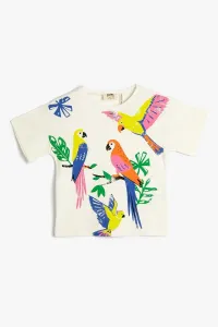 Koton T-Shirt Parrot Printed Short Sleeve Crew Neck Cotton