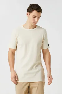 Základné textúrované tričko Koton. Krk posádky krátke rukávy