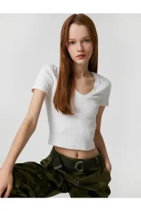 Koton Basic Cotton T-Shirt V-Neck Short Sleeves