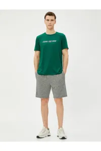 Koton Sports T-Shirt with Slogan Printed Crew Neck Short Sleeved