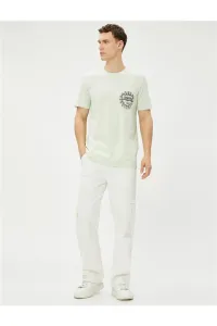 Koton 3sam10859hk 750 Green Men's Jersey Short Sleeved Crew Neck T-shirt