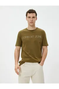 Koton Basic T-Shirt Crew Neck Motto Printed Short Sleeve