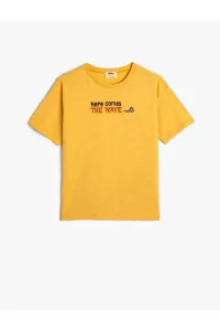 Koton T-Shirt Motto Printed Short Sleeve Crew Neck Cotton