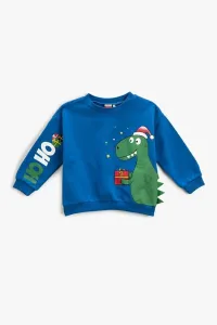 Koton Baby Boy Crew Neck Long Sleeve New Year Themed Dinosaur Printed Sweatshirt 3wmb1037
