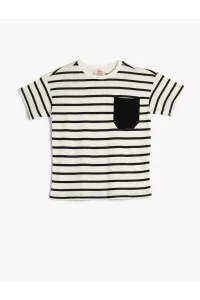 Koton T-Shirt Short Sleeve Crew Neck Cotton Pocket Detailed