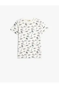 Koton T-Shirt Tropical Printed Short Sleeve Crew Neck Cotton #9230948