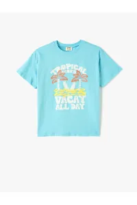 Koton T-Shirt Tropical Printed Short Sleeve Crew Neck Cotton #9366034