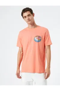 Koton tričko s potlačou na zadnej strane Crew krk bavlna s krátkym rukávom