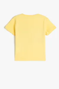 Koton T-Shirt Printed Silvery Short Sleeve Crew Neck Cotton
