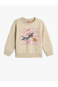 Koton Tom and Jerry Sweatshirt Licensed Long Sleeve Crew Neck Cotton Raised