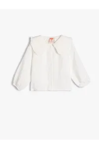 Koton Viscose Fabric Wide Baby Collar Long Sleeve Elastic Elastic Shirt