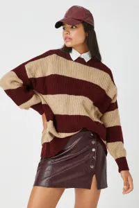 Koton Women's Beige Striped Sweater #4468249