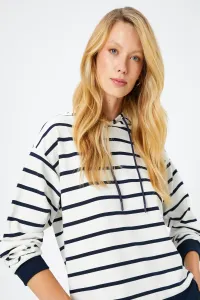 Koton Women's Navy Blue Striped Sweatshirt #8723215
