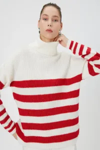 Koton Dámsky červený pruhovaný sveter #8713736