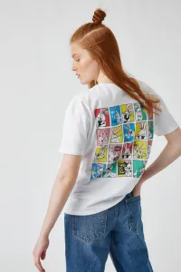 Koton Women's Warner Bros Licensed Crew Neck Printed Ecru T-Shirt 2sal10188ik #5314037