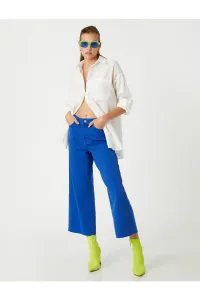 Koton Džínsové nohavice vysoký pás široký džínsy s krátkymi nohami