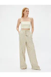 Koton Palazzo Trousers with Pockets Tie Waist #7565518