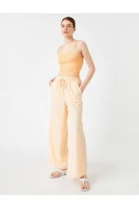 Koton Wide Leg Trousers with Pockets Tie Waist #6117226