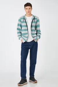 Koton Men's Green Striped Sweatshirt #8499454