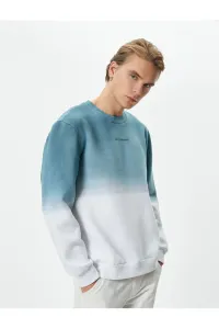 Koton Motto Embroidered Sweatshirt Abstract Printed Crew Neck