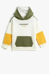 Koton Boys' Hooded Color Contrast Kangaroo Pocket Sweatshirt 3wkb10694kk