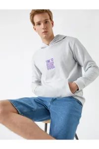 Koton Motto Embroidered Sweatshirt Hoodie