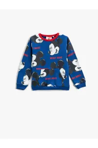 Koton Mickey Mouse Printed Sweatshirt Licensed Kangaroo Long Sleeve with Pocket #5263788